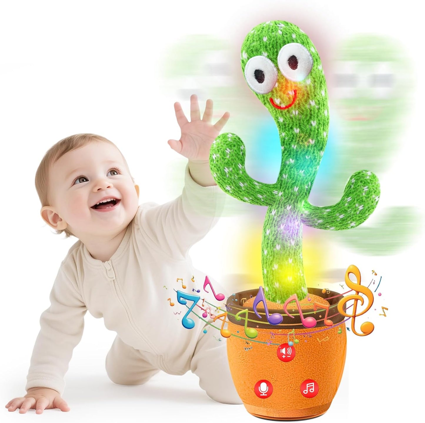 🌵Dancing and talking cactus toy with 120 English songs