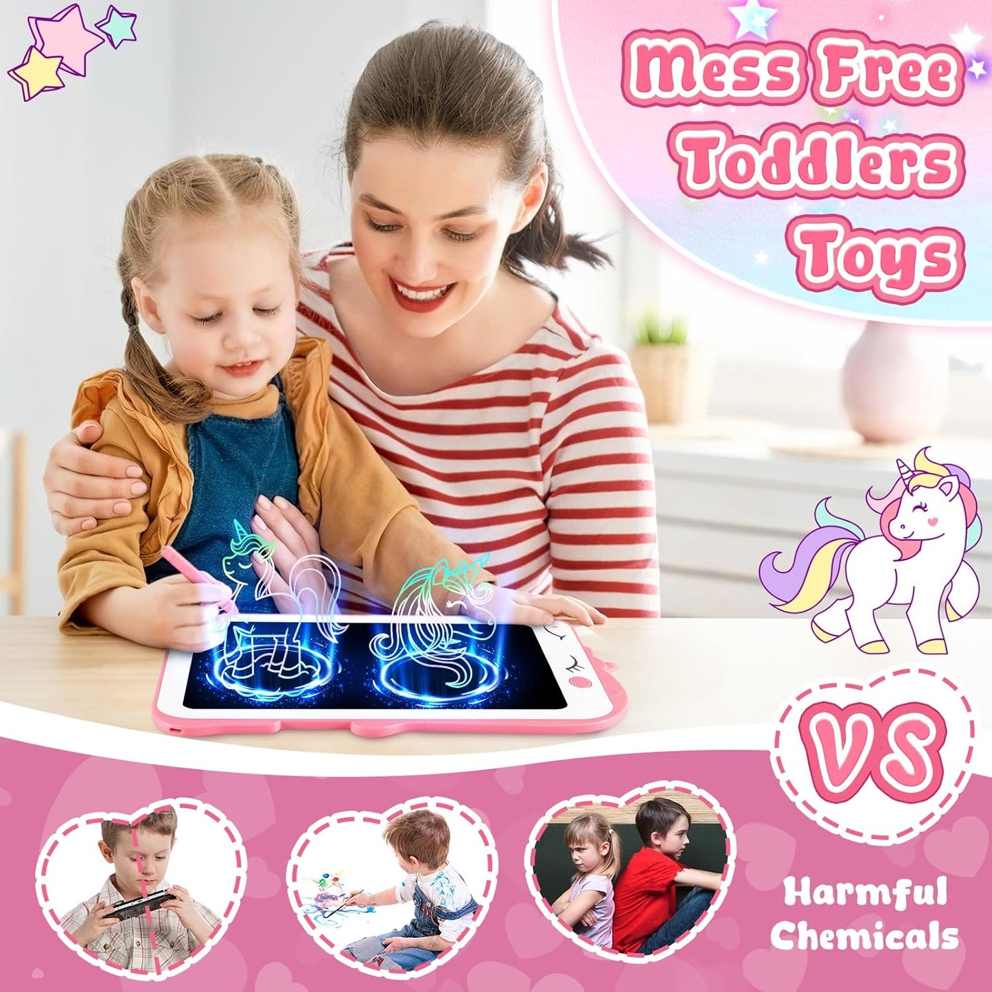 Children's LCD writing tablet, colorful toddler toy drawing tablet, educational children's toy