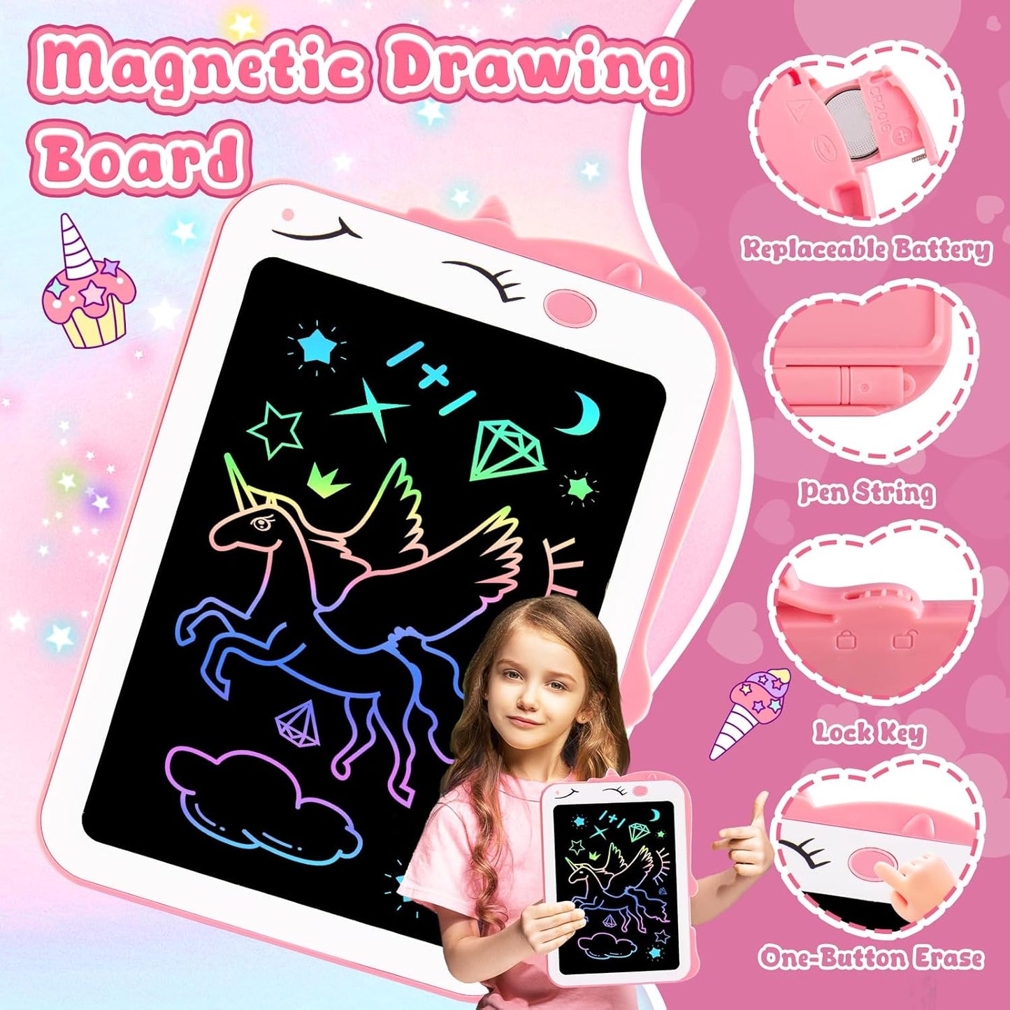 Children's LCD writing tablet, colorful toddler toy drawing tablet, educational children's toy