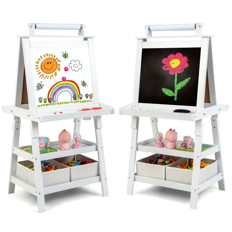 Children's Easel, 3 in 1 Wooden Vertical Art Easel