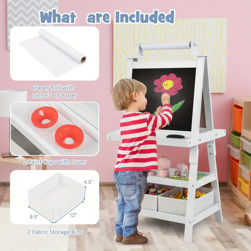 Children's Easel, 3 in 1 Wooden Vertical Art Easel