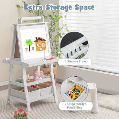 Children's Easel, 3 in 1 Wooden Vertical Art Easel