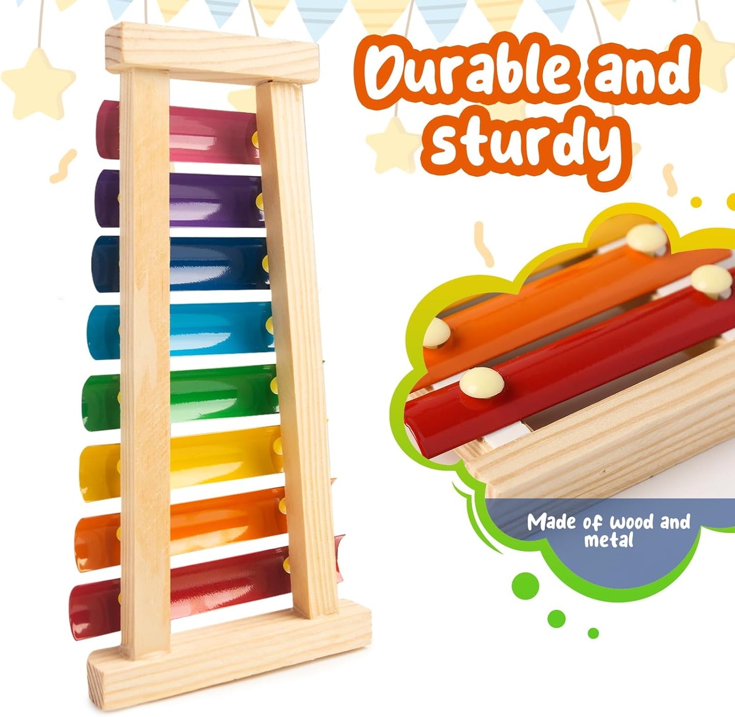✨Children's xylophone, xylophone musical toy with child-safe mallets