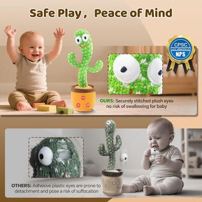 🌵Dancing and talking cactus toy with 120 English songs