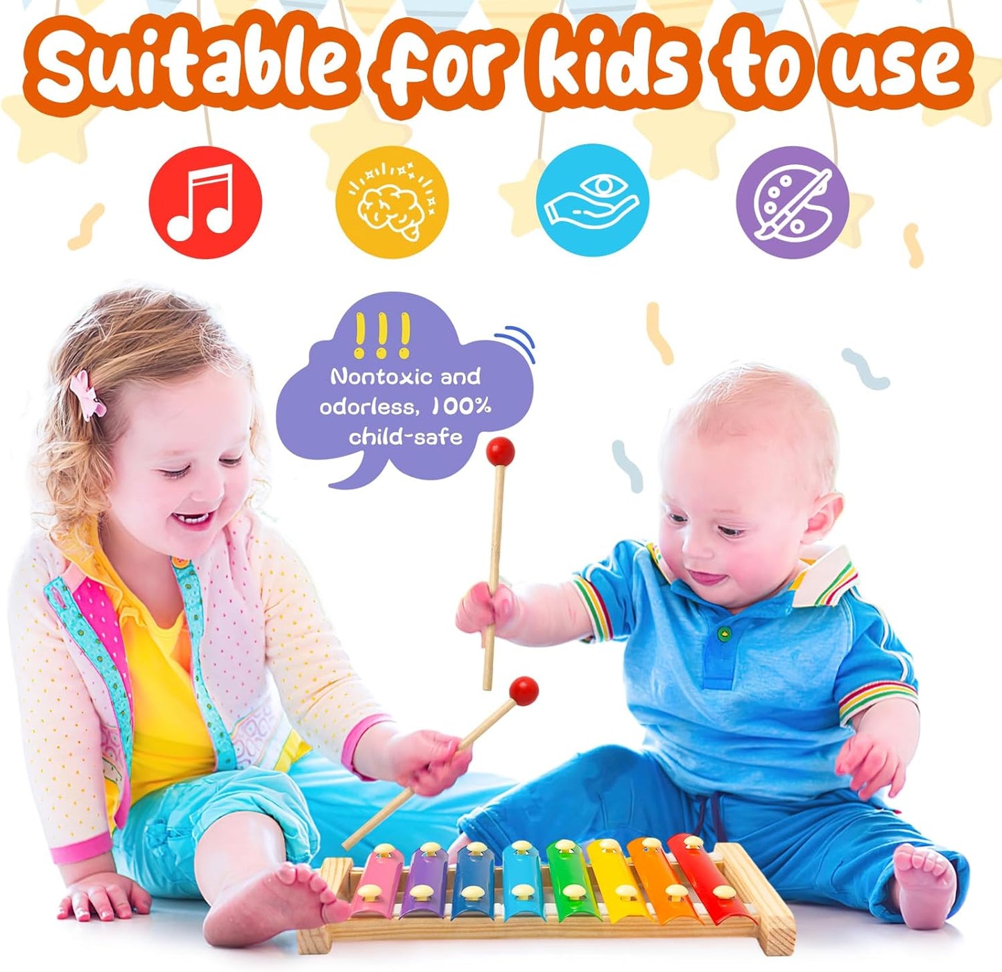 ✨Children's xylophone, xylophone musical toy with child-safe mallets